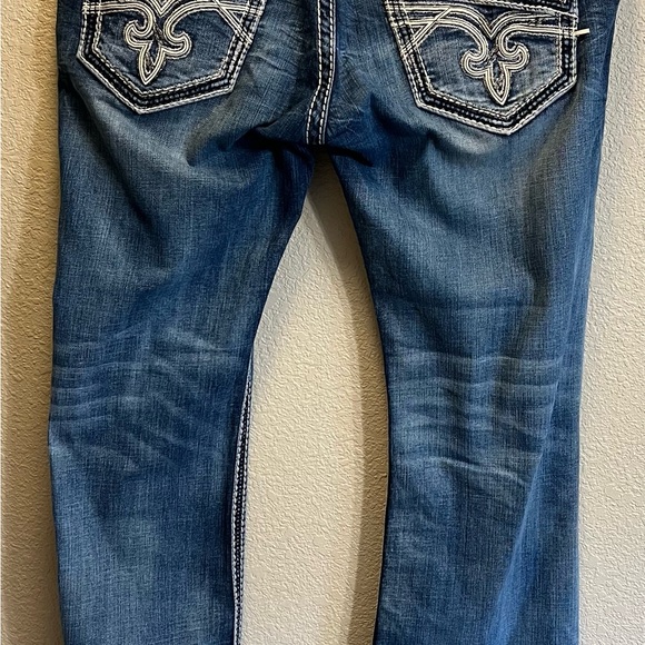 Rock Revival Dark Blue Denim with White Stitching - Picture 9 of 15